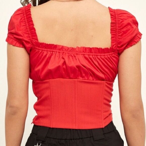 New I.AM.GIA Naomi Crop Top Corset Bustier Red - Picture 2 of 5